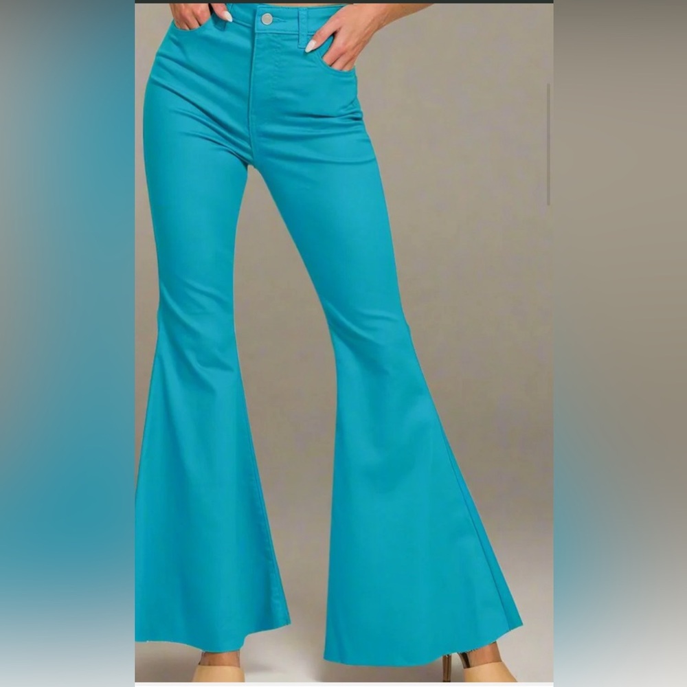 Zenana Turquoise Super Flare Pants